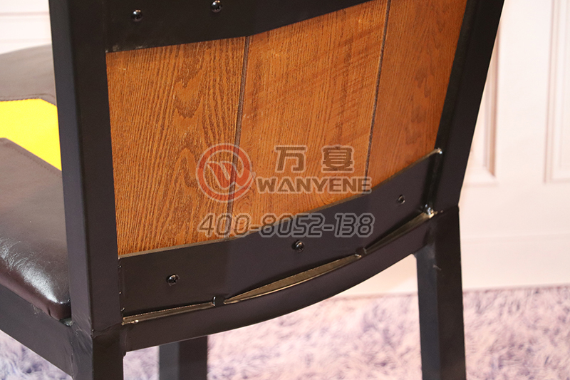 铜钉包边工业风餐椅-实木材料